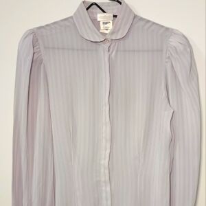 Vintage Byer heather gray with pink pinstripes.